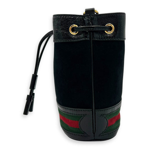 Gucci Ophidia Bucket Bag Black in Suede Leather, Gold hardware_3