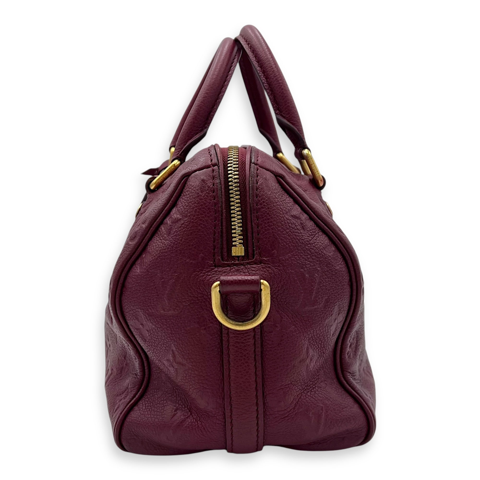 Louis Vuitton Speedy Top Handle Bag Purple in Empreinte Leather, Gold hardware_3