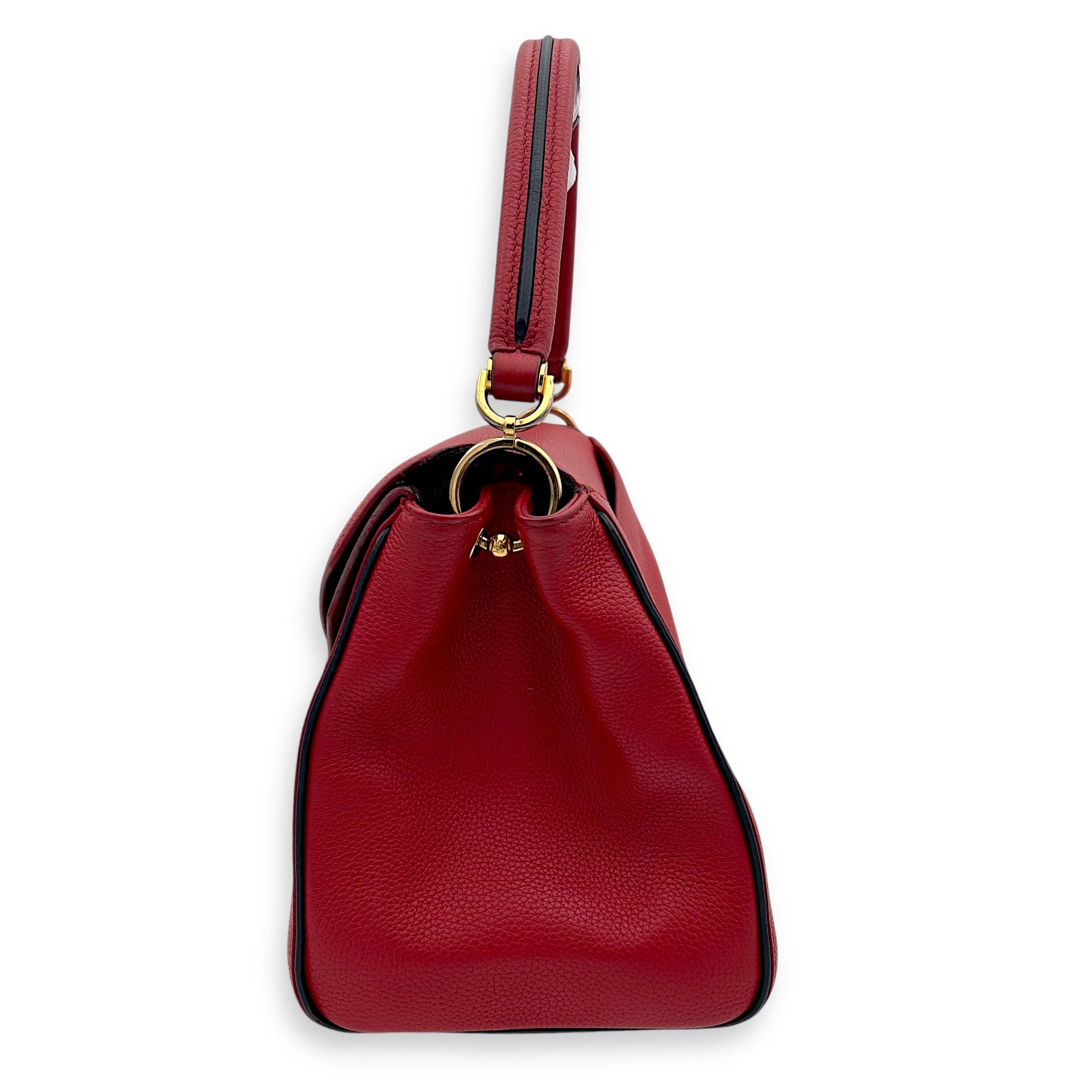 Louis Vuitton Double V Top Handle Bag Red in Calfskin, Gold hardware_7