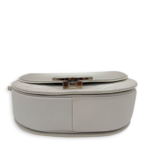 Chanel Coco Curve Top Handle Bag White in Caviar Leather, Silver hardware_5