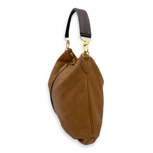 Louis Vuitton Mahina Shoulder Bag Brown in Calfskin, Gold hardware_3