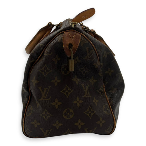 Louis Vuitton Speedy Top Handle Bag 30 Brown in Monogram Coated Canvas, Gold hardware_3