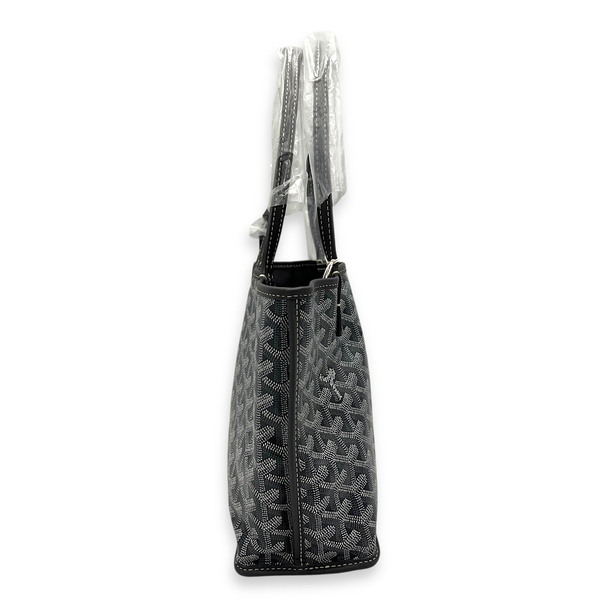 Goyard Anjou Tote Bag Grey in Coated Canvas, Silver hardware_3