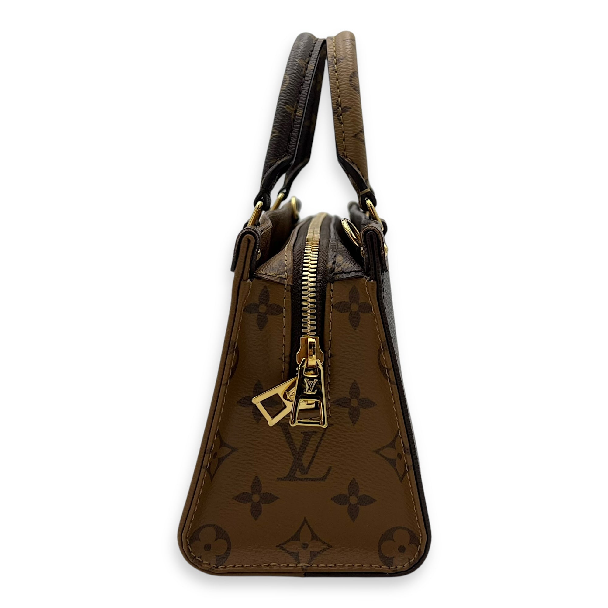 Louis Vuitton OnTheGo Tote Bag East West Brown in Monogram Coated Canvas, Gold hardware_3