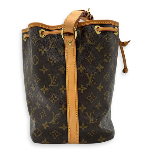 Louis Vuitton Noe Bucket Bag Petite Brown in Monogram Coated Canvas, Gold hardware_3