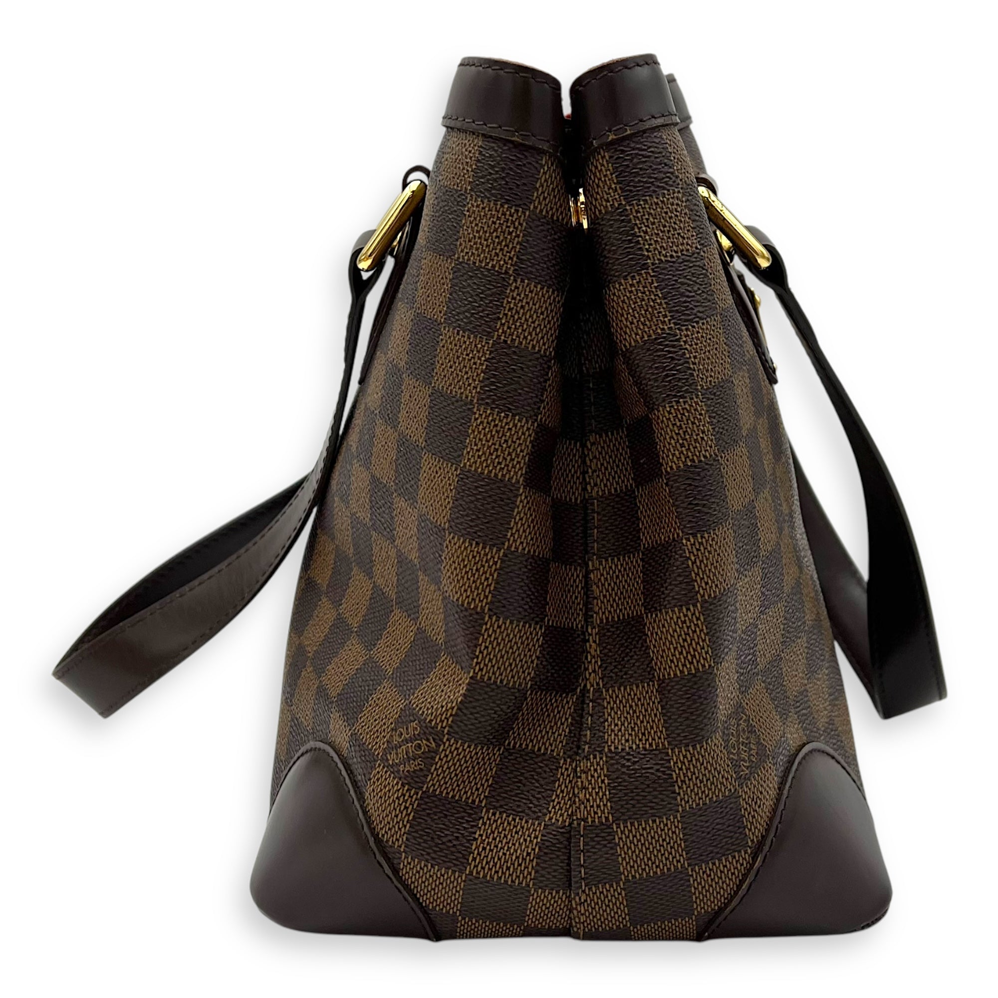 Louis Vuitton Hampstead Top Handle Bag PM Brown in Coated Canvas, Gold hardware_3