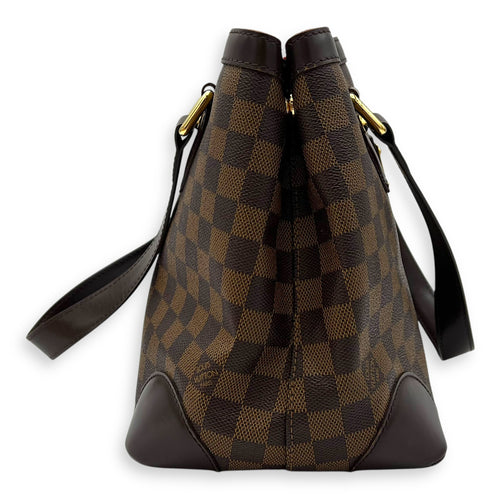 Louis Vuitton Hampstead Top Handle Bag PM Brown in Coated Canvas, Gold hardware_3