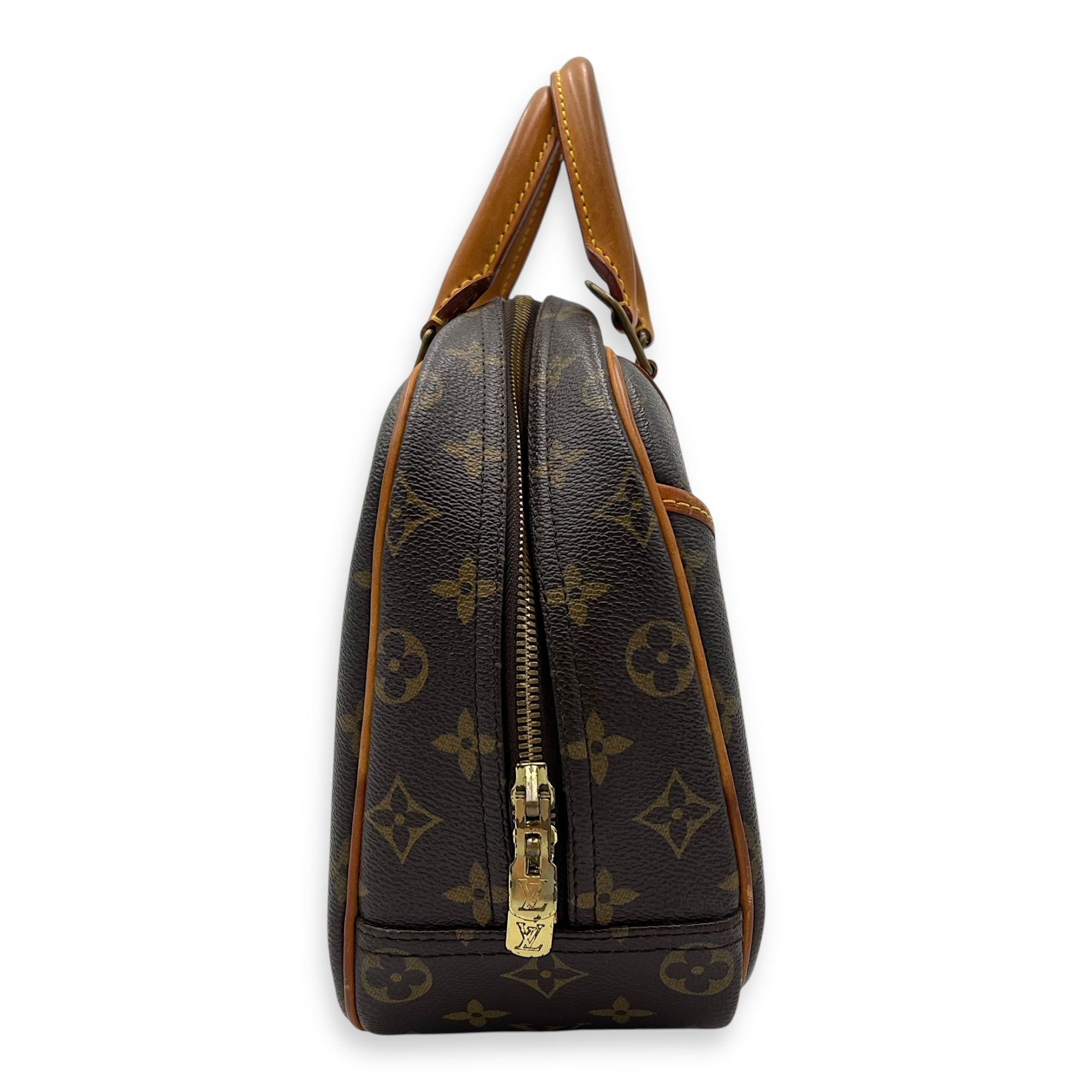 Louis Vuitton Trouville PM Brown Top Handle Bag in Monogram Coated Canvas, Gold hardware_3