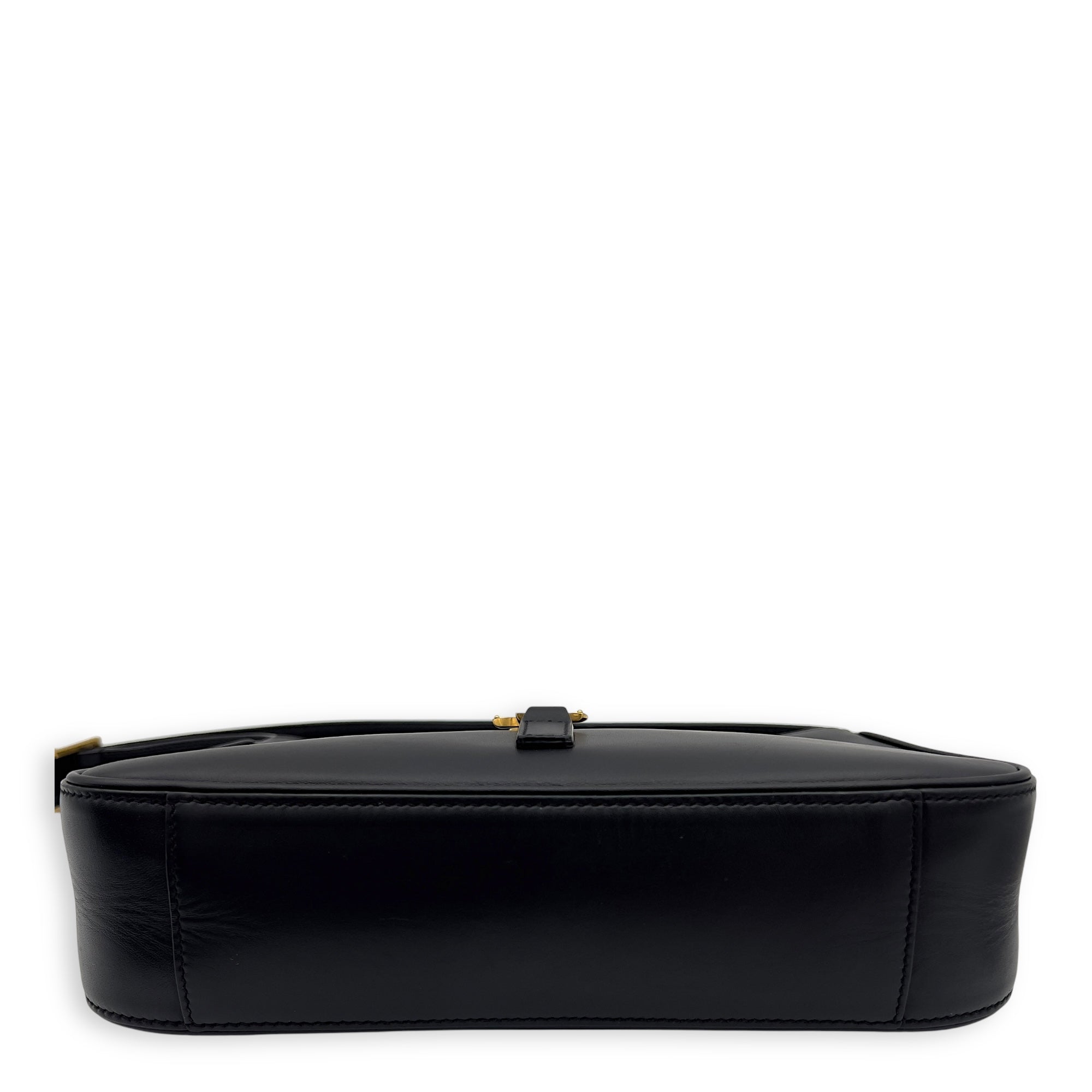 Saint Laurent Le 5 A 7 Black Shoulder Bag in Calfskin, Gold hardware_3