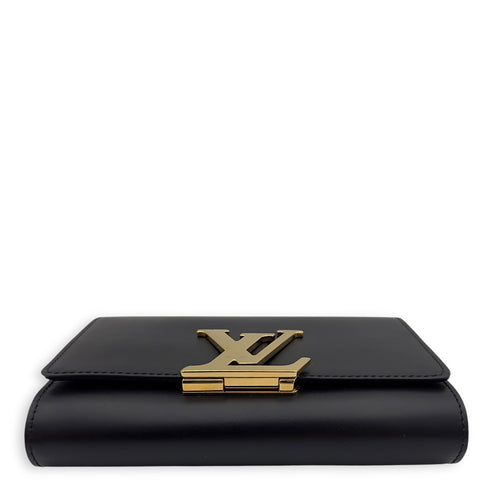 Louis Vuitton Louise Wallet On Chain Black in Calfskin, Gold hardware_5