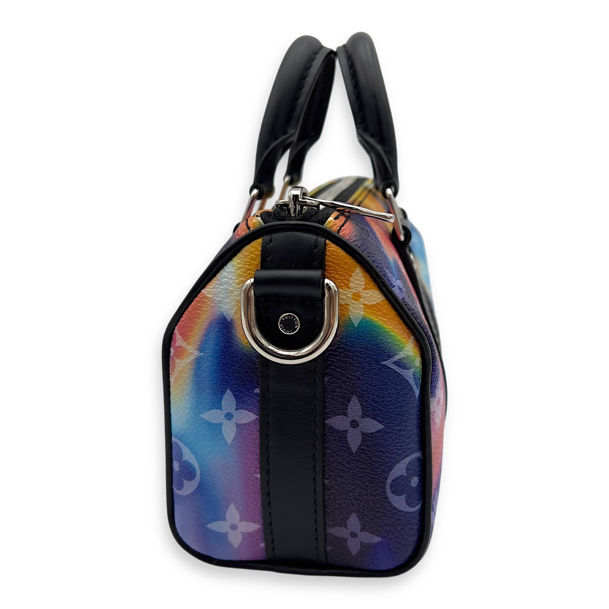 Louis Vuitton Keepall Crossbody Bag  Black in Coated Canvas , Silver Hardware_7