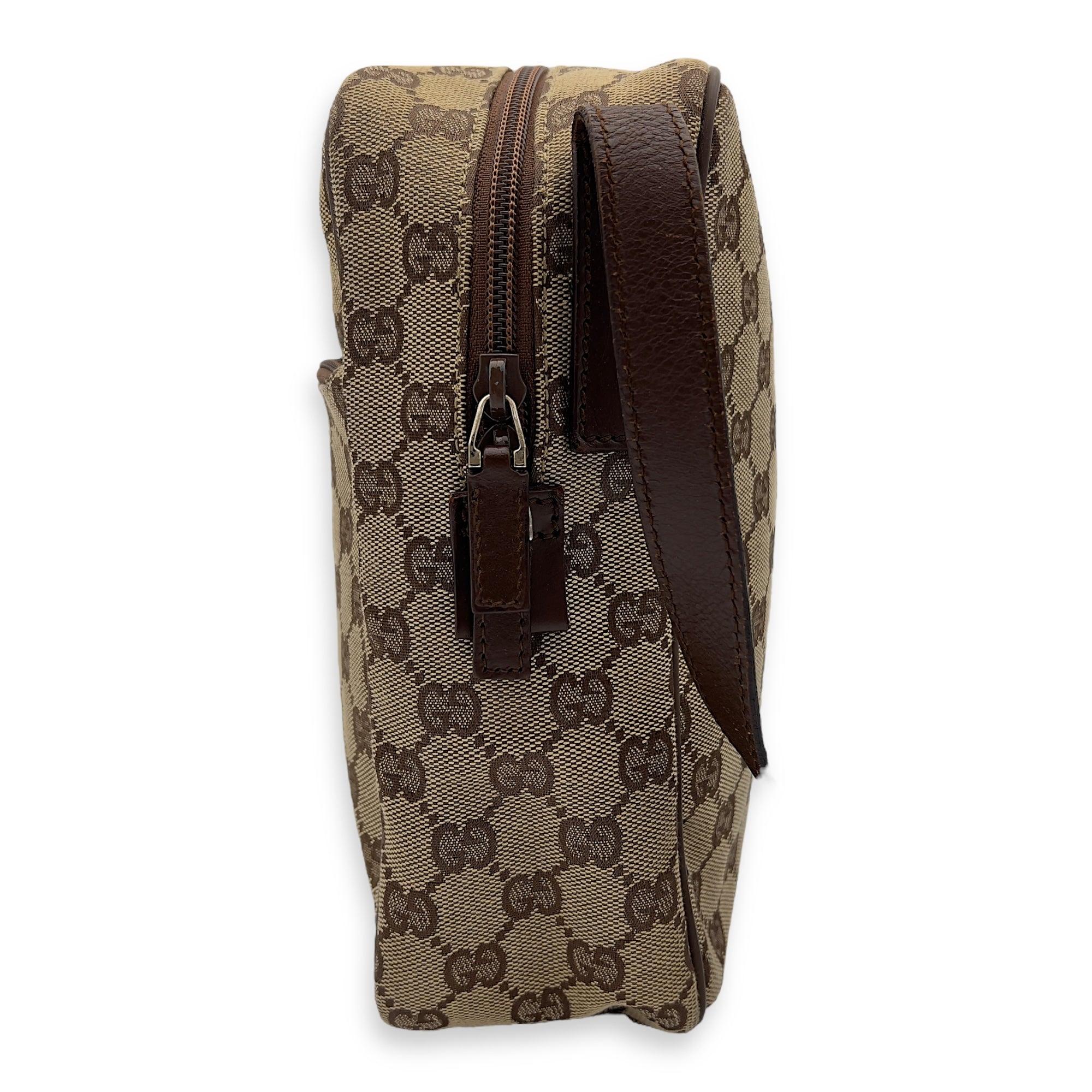 Gucci GG Crossbody Bag Brown in Canvas, Gold hardware_6