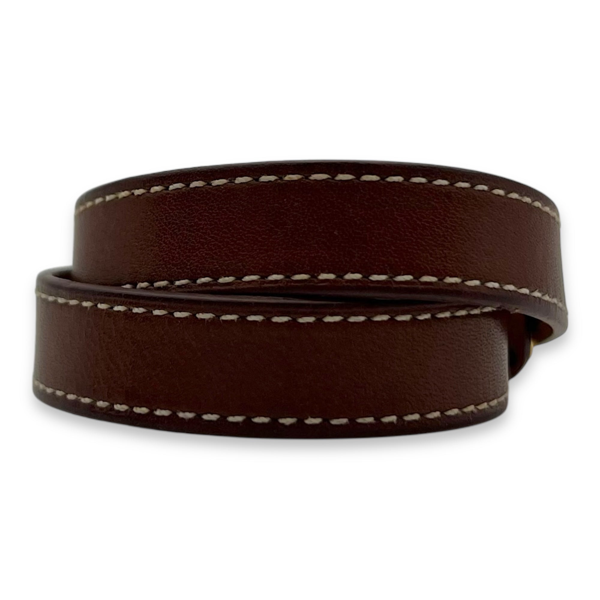 Hermès Kelly Double Tour XS Brown Bracelet in Swift, Gold hardware_3