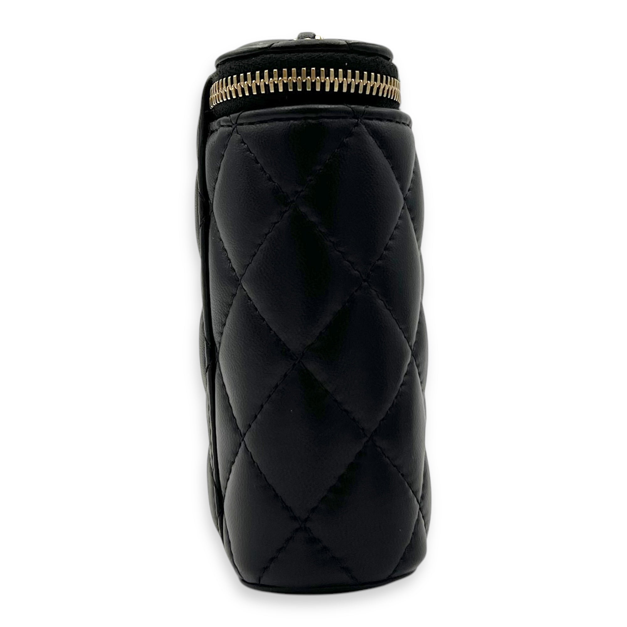 Chanel Vanity Crossbody Bag Mini Black in Lambskin , Gold