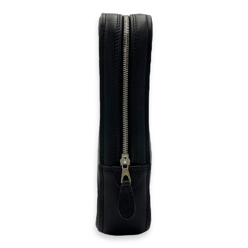 Balenciaga Logo Pouch Black in Calfskin, Silver hardware_3