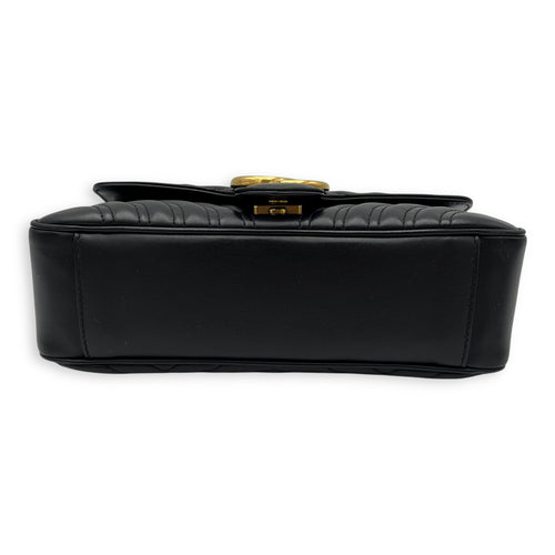 Gucci GG Marmont Crossbody Bag Black in Calfskin, Gold hardware_5