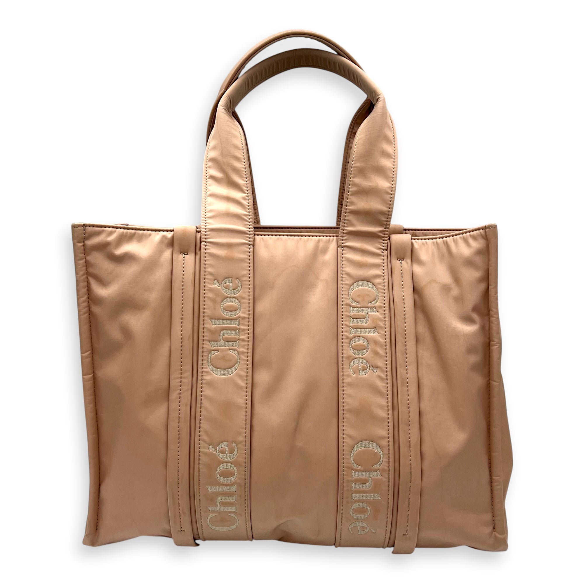 Chloé Woody Tote Bag Orange in Nylon_2