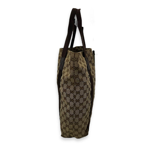 Gucci GG Top Handle Bag Brown in Canvas_3