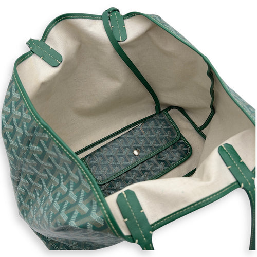 Goyard Saint Louis Tote Bag Green in Coated Canvas, Silver hardware_3