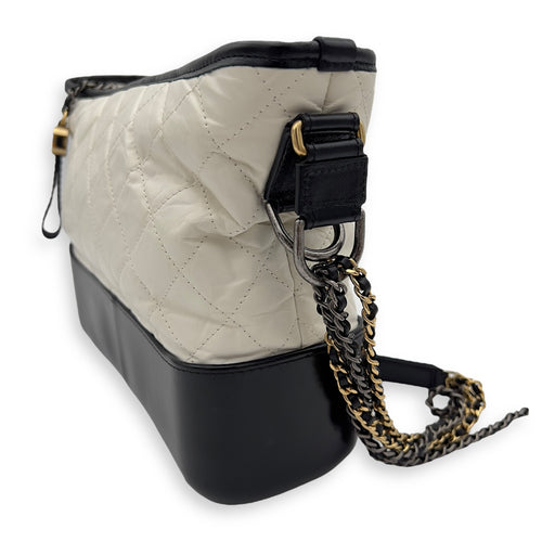 Chanel Gabrielle Shoulder Bag White in Calfskin, Mixed hardware_3