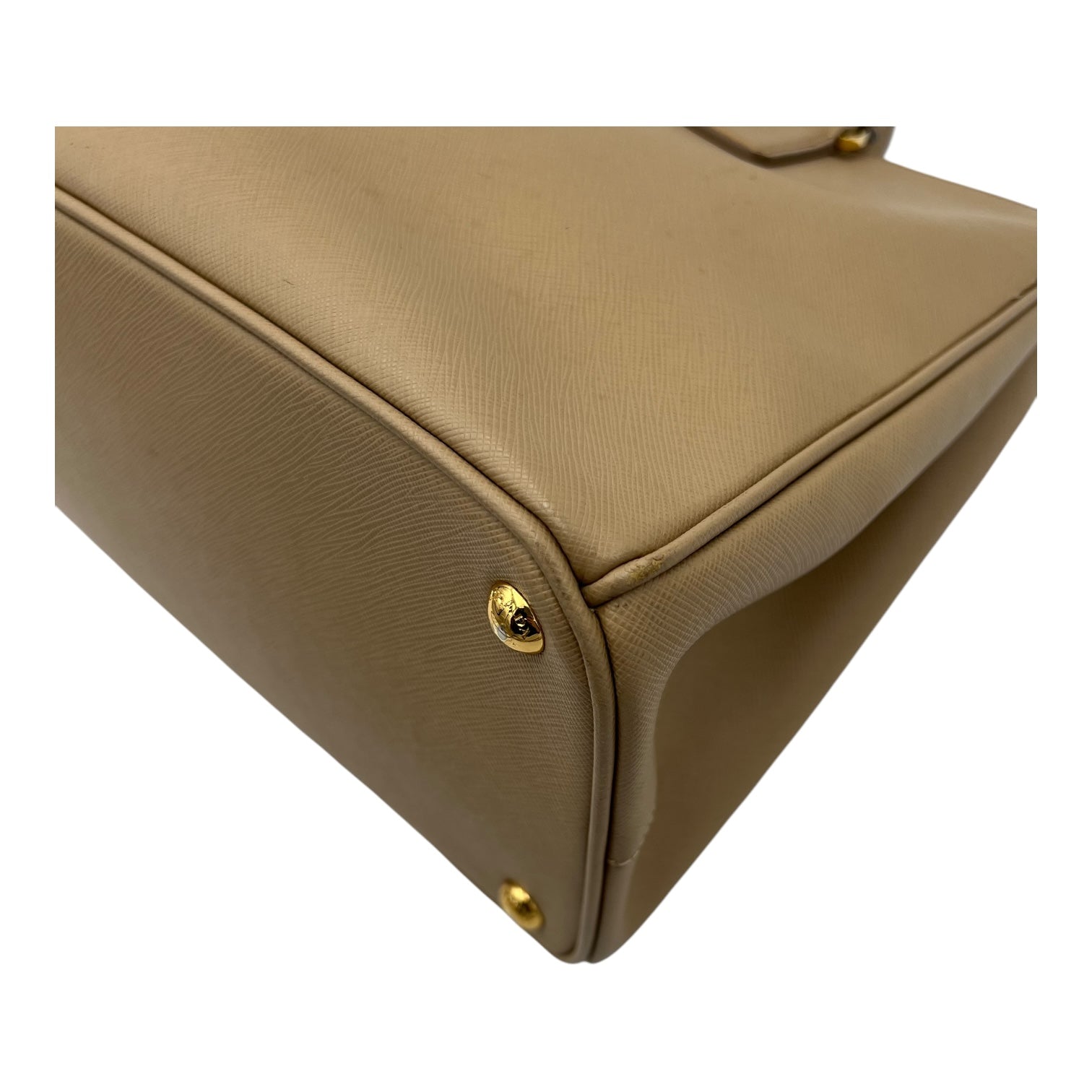Prada Galleria Top Handle Bag Beige in Saffiano Leather, Gold hardware_10