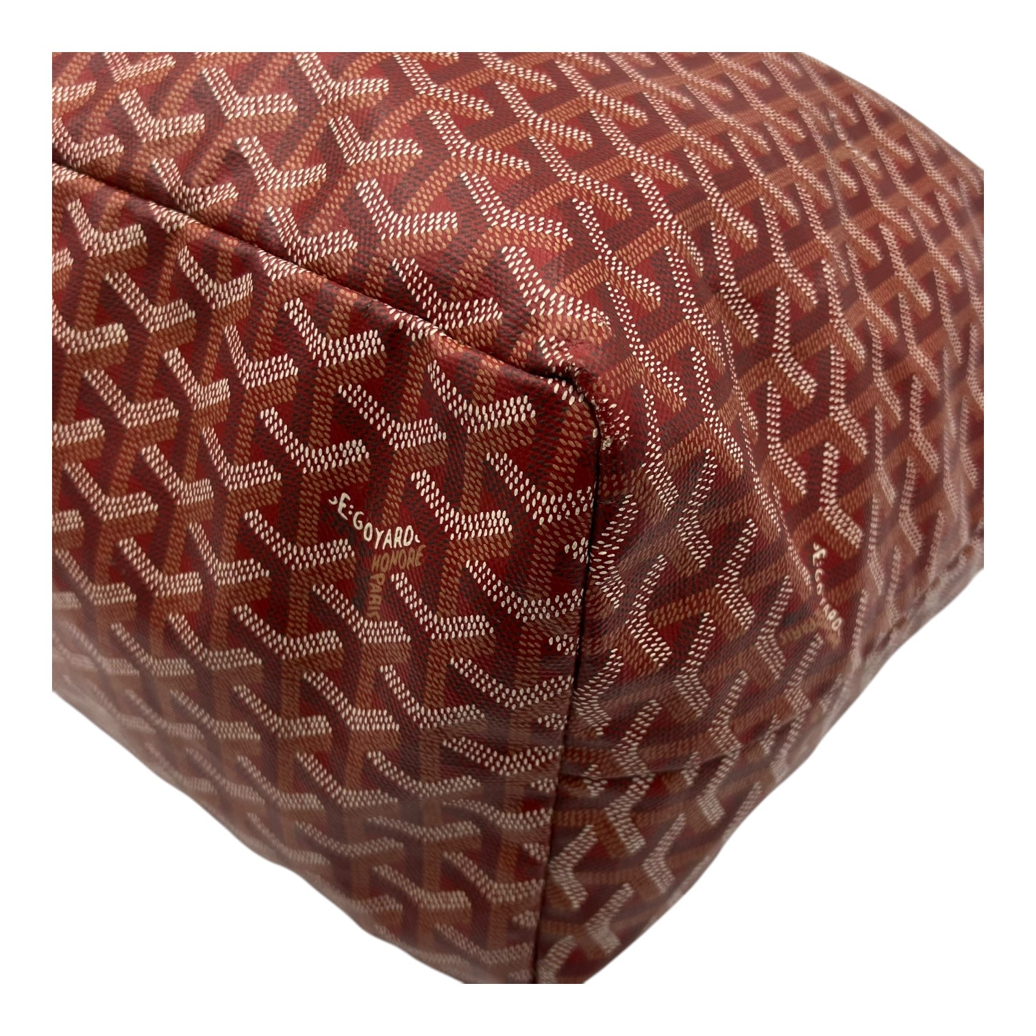 Goyard Saint Louis GM Red Tote Bag in Coated Canvas, Silver hardware_10