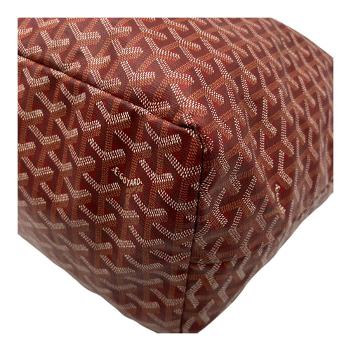 Goyard Saint Louis GM Red Tote Bag in Coated Canvas, Silver hardware_10