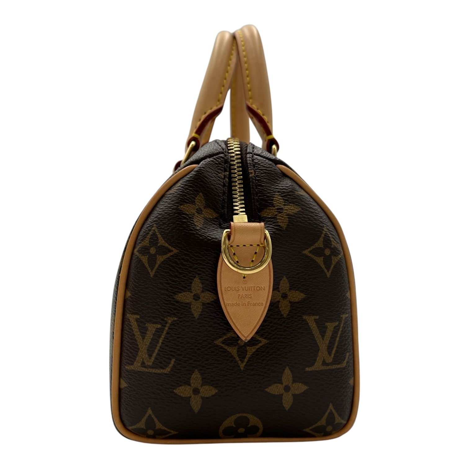 Louis Vuitton Speedy Top Handle Bag 20 Brown in Monogram Coated Canvas, Gold hardware_3