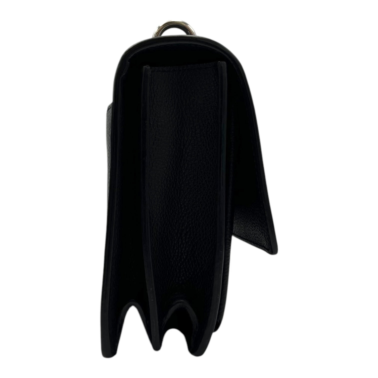 Saint Laurent Sunset Shoulder Bag Black in Calfskin, Silver hardware_3