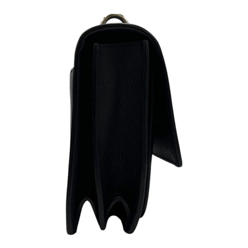 Saint Laurent Sunset Shoulder Bag Black in Calfskin, Silver hardware_3