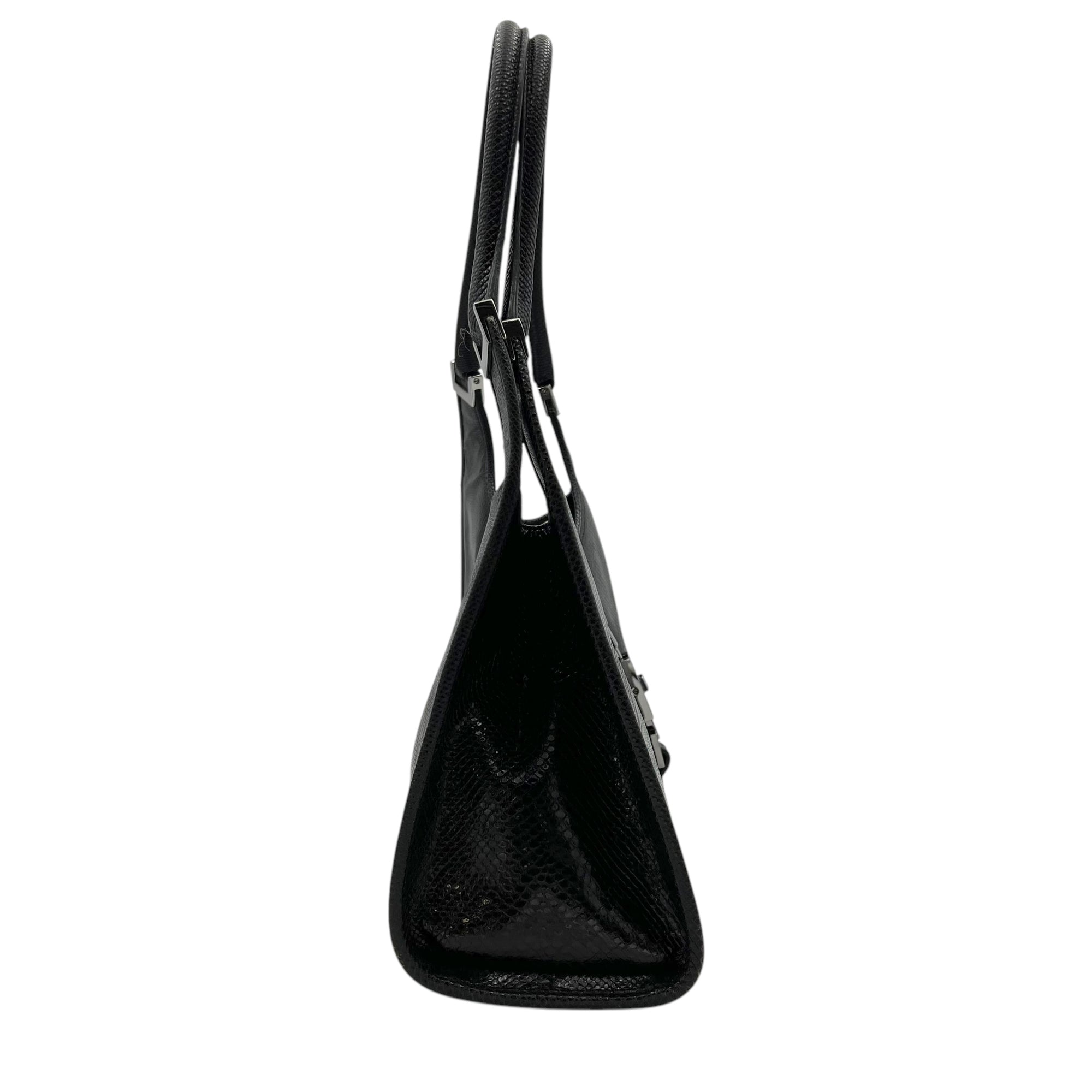 Gucci Jackie 1961 Shoulder Bag Black in Python Embossed Calfskin, Silver hardware_3