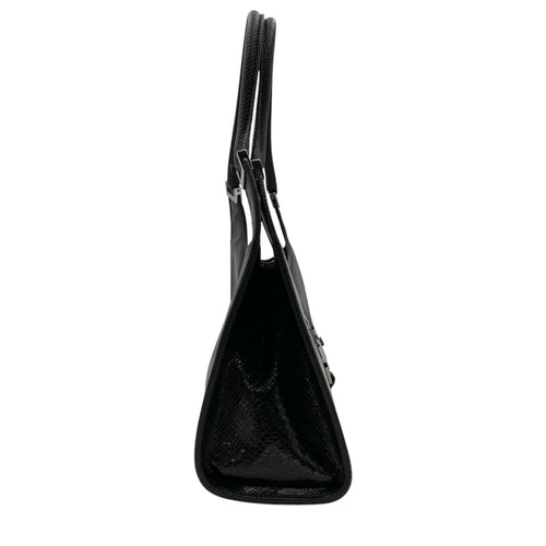 Gucci Jackie 1961 Shoulder Bag Black in Python Embossed Calfskin, Silver hardware_3