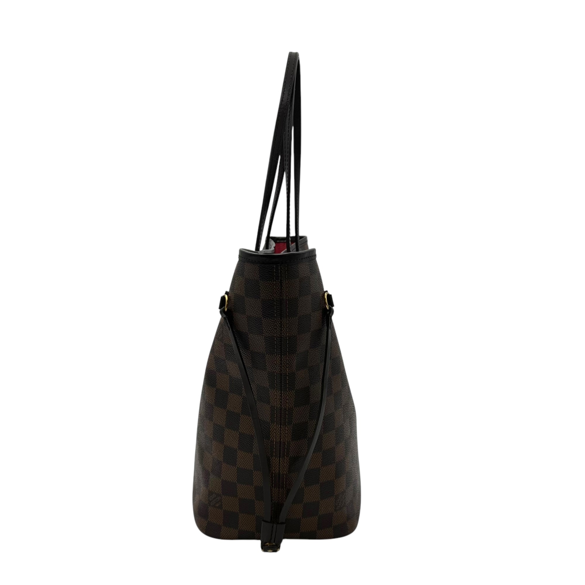 Louis Vuitton Neverfull Tote Bag MM Ebene with Pouch in Coated Canvas, Gold hardware_3