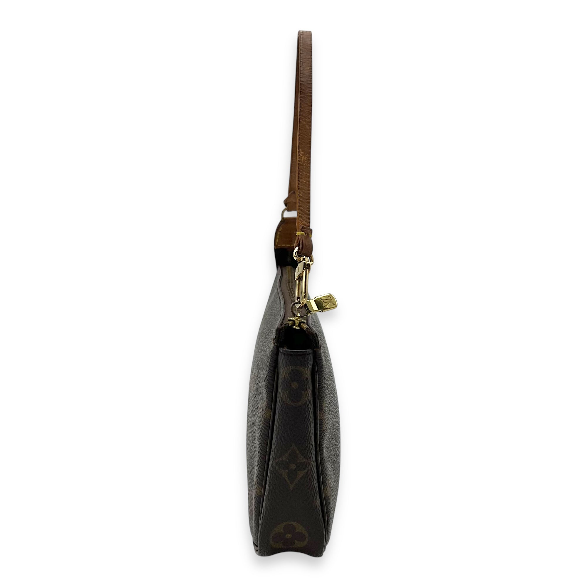 Louis Vuitton Pochette Accessoires Shoulder Bag Brown in Monogram Coated Canvas, Gold hardware_3