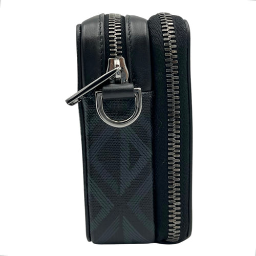 Christian Dior Pouch with strap Crossbody Bag Blue in Coated Canvas, Silver hardware_3
