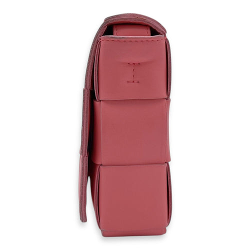 Bottega Veneta Cassette Crossbody Bag Pink in Calfskin, Silver hardware_3