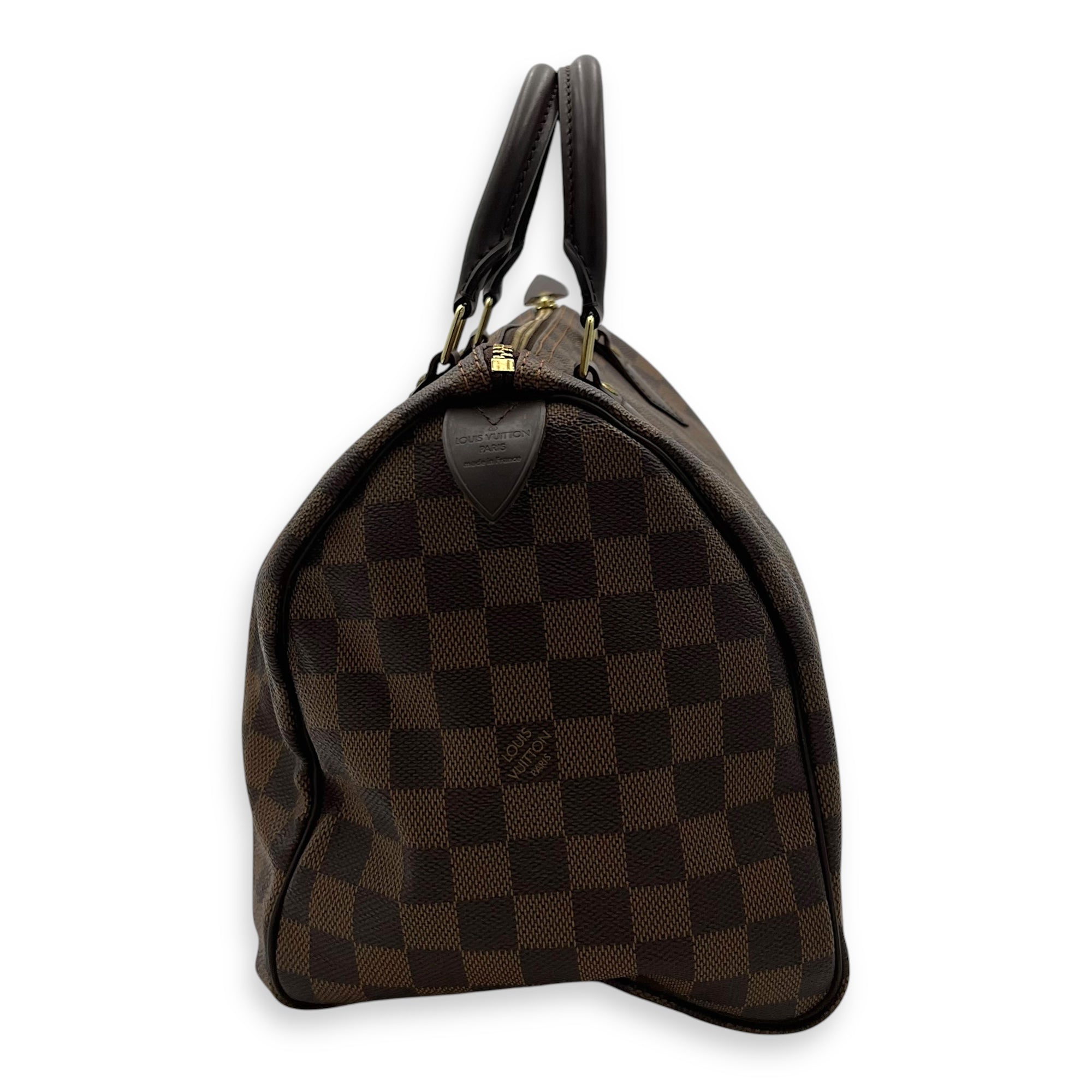 Louis Vuitton Speedy Top Handle Bag 30 Brown in Cowhide Leather, Gold hardware_3