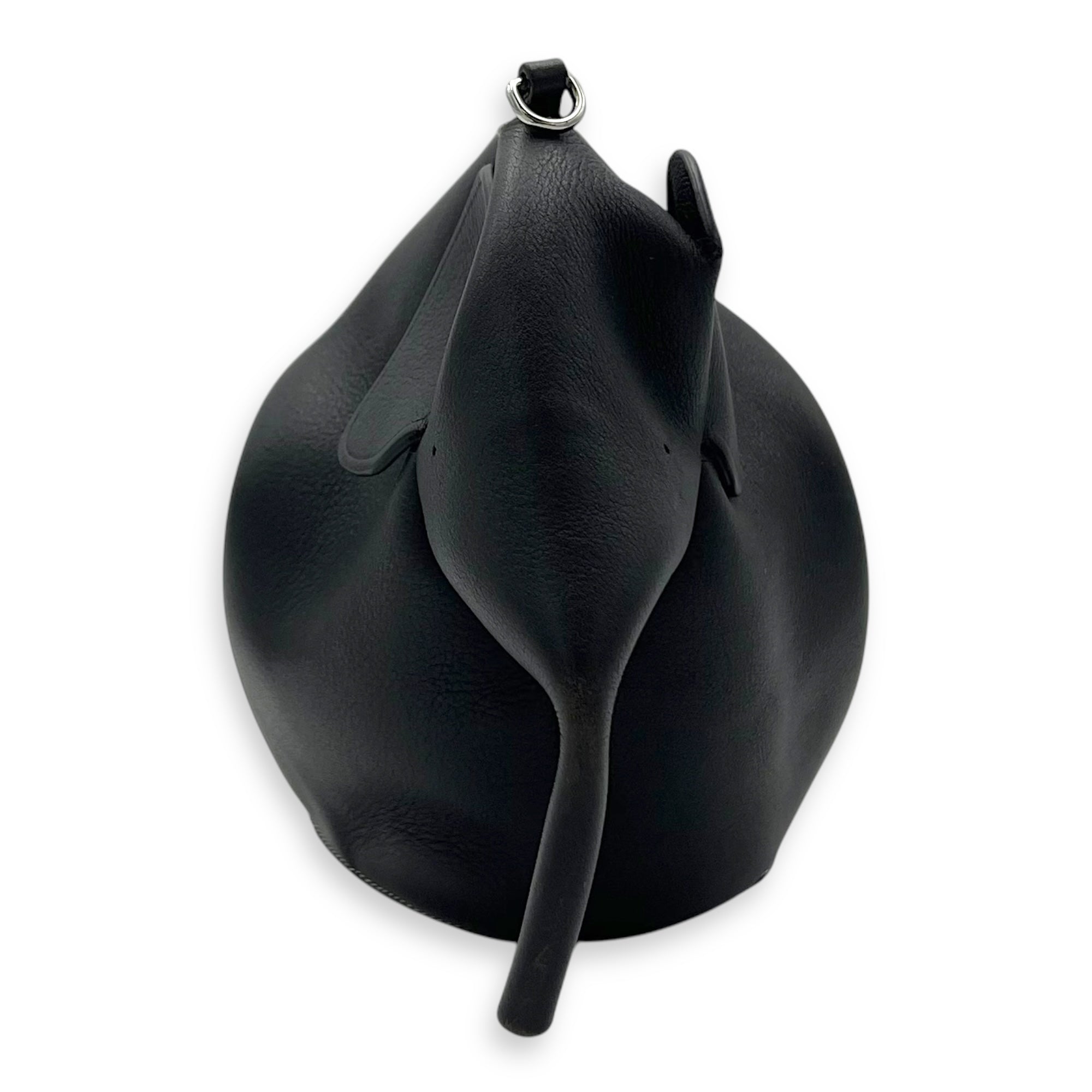 Loewe Elephant Crossbody Bag Black in Calfskin, Silver hardware_3