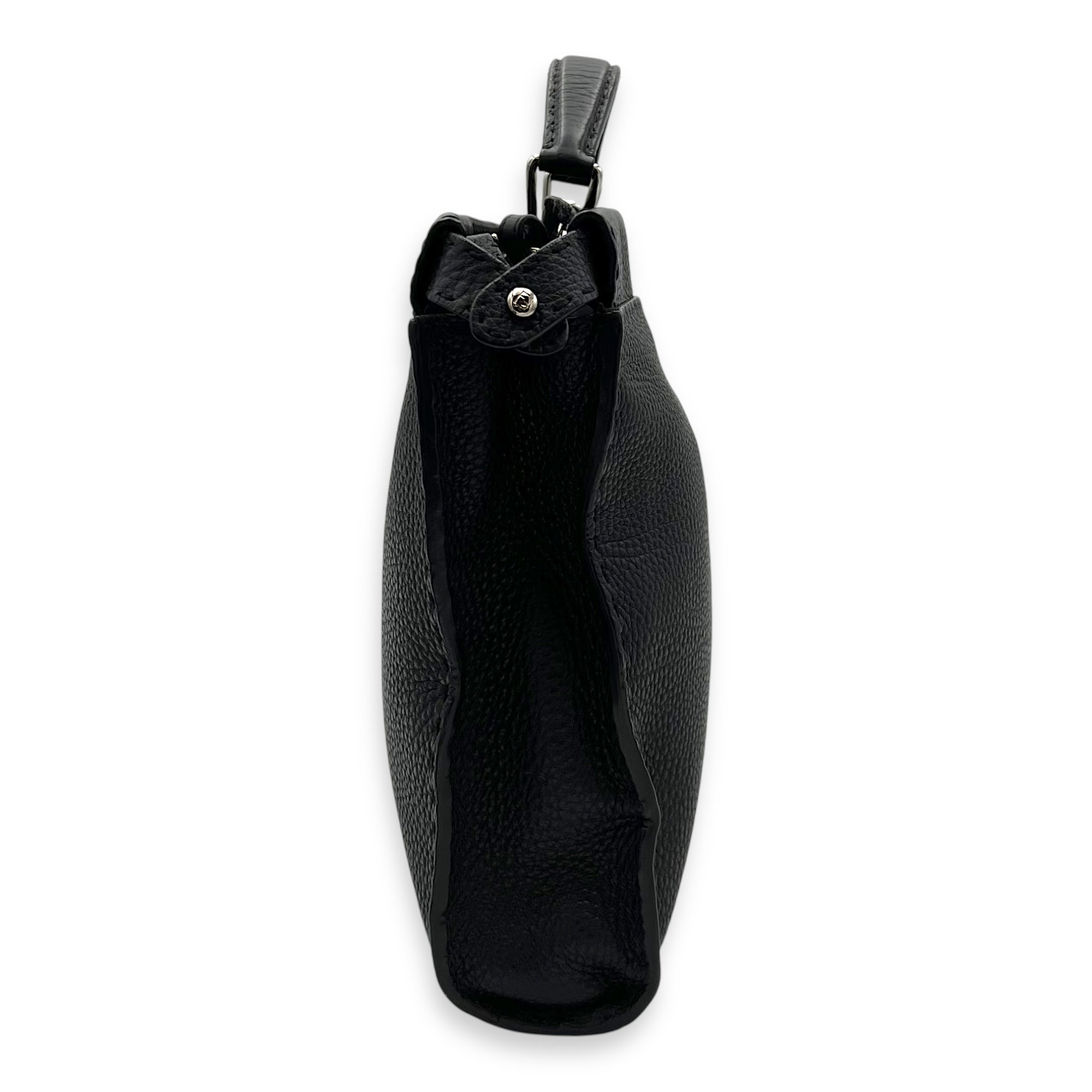 Fendi Peekaboo Top Handle Bag Black in Calfskin, Silver hardware_3