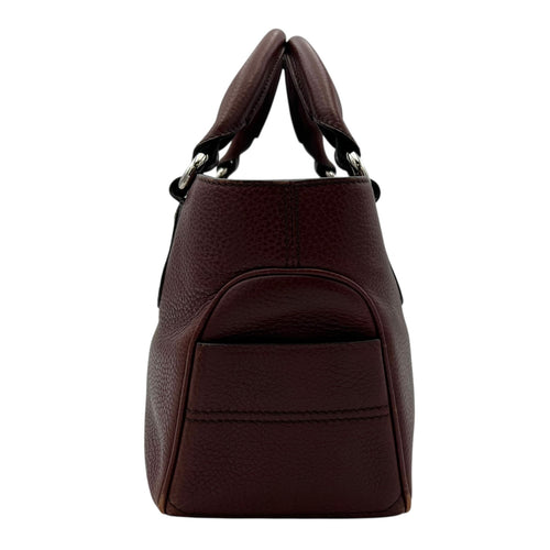 Celine Boogie Top Handle Bag Brown in Calfskin, Silver hardware_3