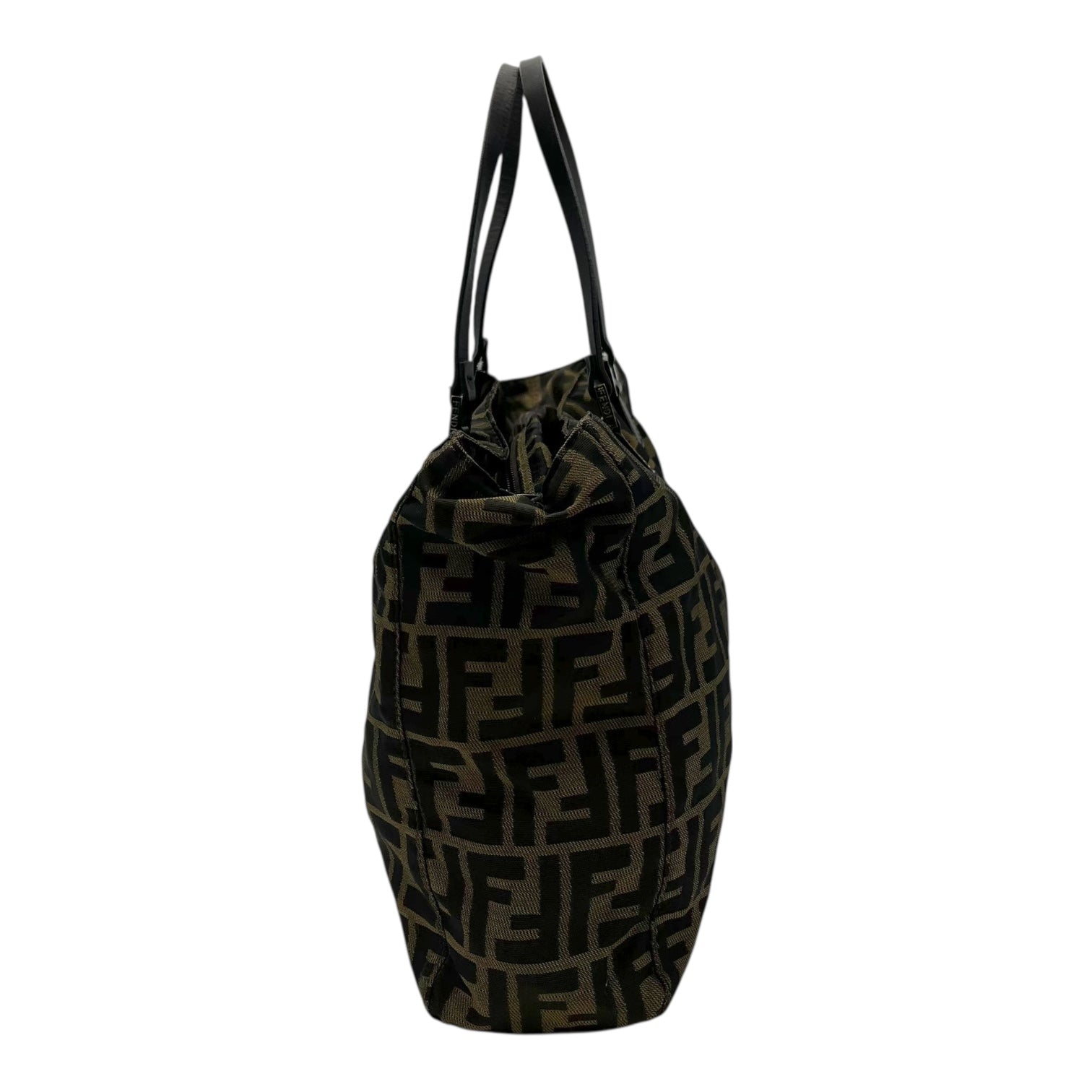 Fendi Zucca Tote Bag Brown in Canvas, Silver hardware_3