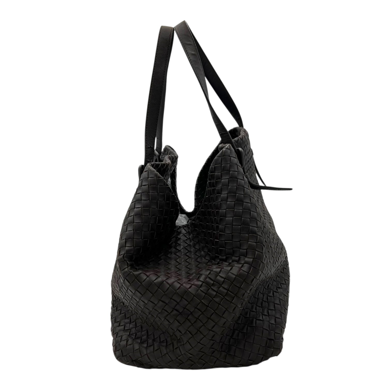 Bottega Veneta Intrecciato Tote Bag Brown in Lambskin, Gunmetal hardware_3