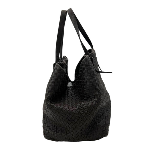 Bottega Veneta Intrecciato Tote Bag Brown in Lambskin, Gunmetal hardware_3