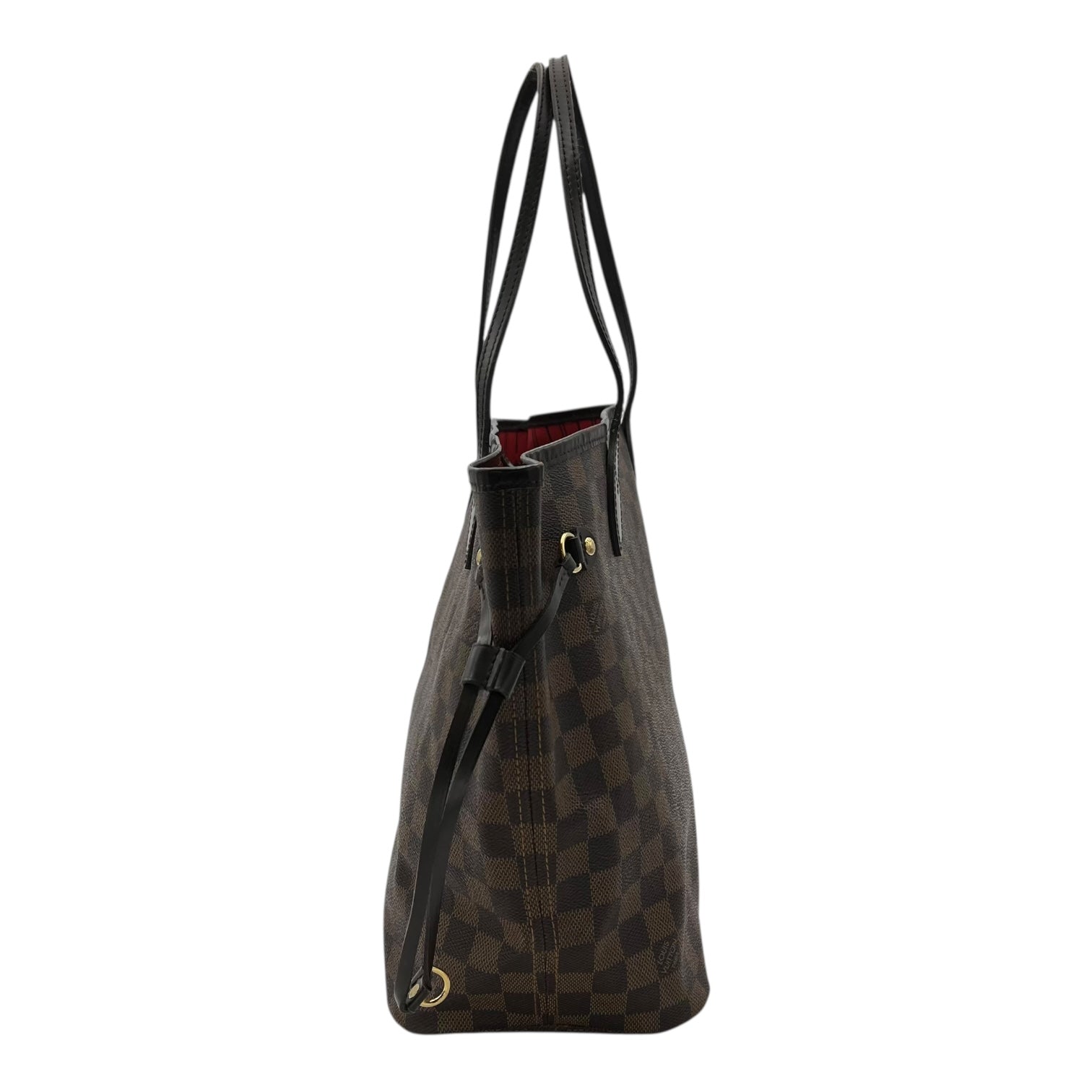 Louis Vuitton Neverfull Tote Bag Brown in Coated Canvas, Gold hardware_3