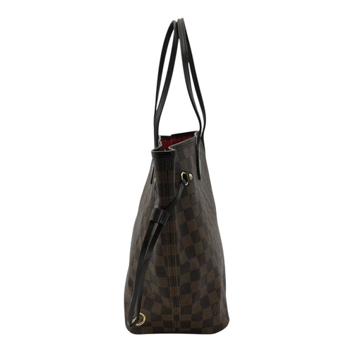 Louis Vuitton Neverfull Tote Bag Brown in Coated Canvas, Gold hardware_3