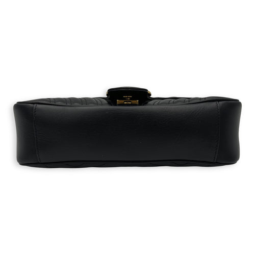 Gucci GG Marmont Shoulder Bag Black in Calfskin, Gold hardware_5