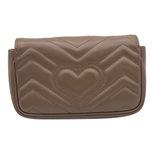 Gucci GG Marmont Shoulder Bag Beige in Calfskin, Gold hardware_2