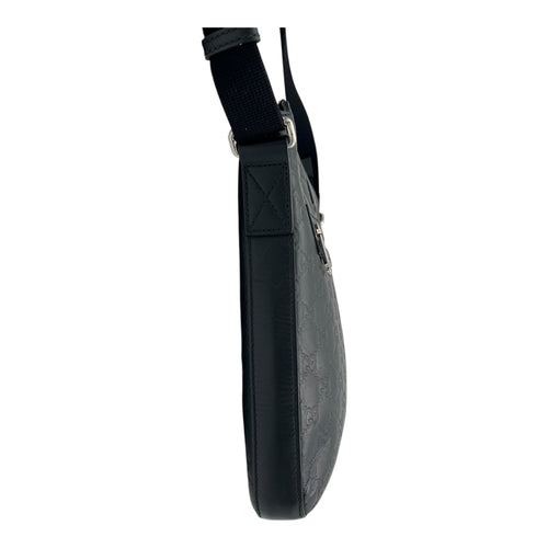 Gucci Guccissima Crossbody Bag Black in Calfskin, Silver hardware_3