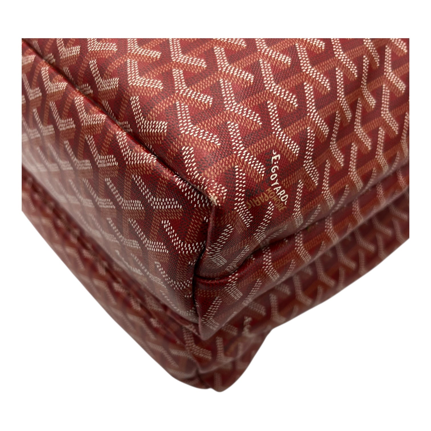 Goyard Isabelle Red Tote Bag in Coated Canvas, Silver hardware_11