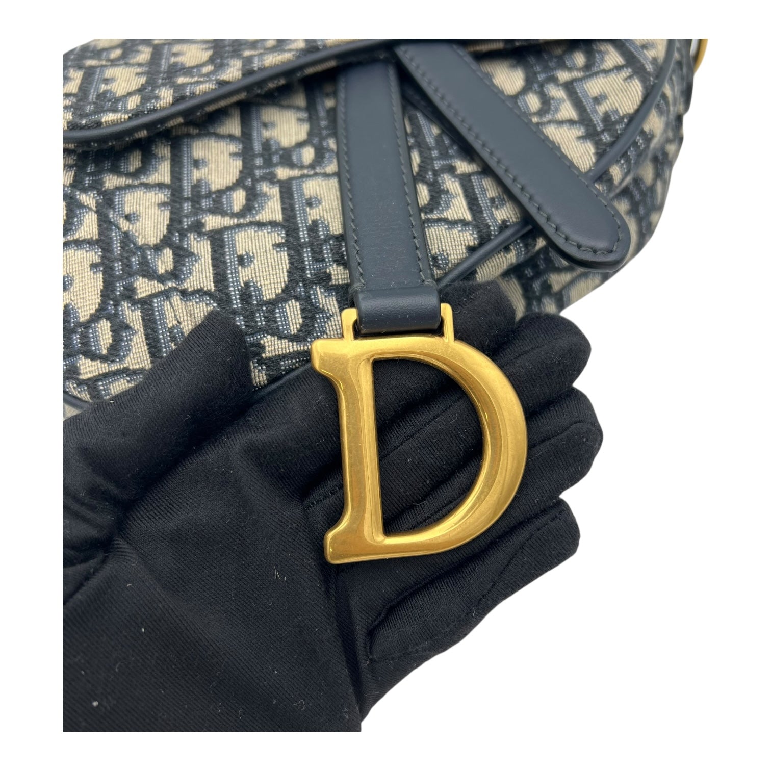Christian Dior Saddle Mini with Strap Shoulder Bag in Jacquard, Gold hardware_9